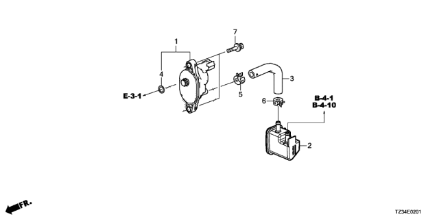 2019 Acura TLX 4 Door ADV (AWD 19INCH) KA 9AT Purge Control Solenoid Valve Diagram