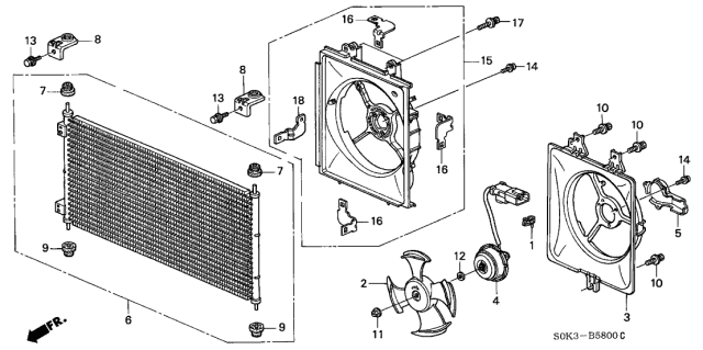 2003 Acura TL Motor, Cooling Fan (Mitsuba) Diagram for 38616-PJE-A01