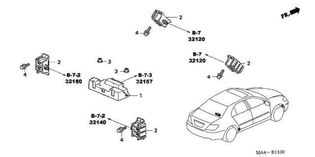 2005 Acura RL Receiver Unit, TPMS Diagram for 39350-SJA-A01