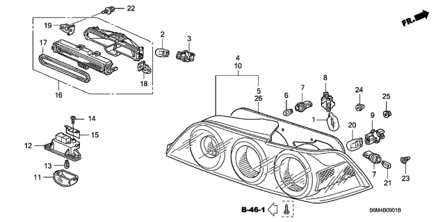 2005 Acura RSX Tapping Screw (3X9.5) Diagram for 34104-S6M-951