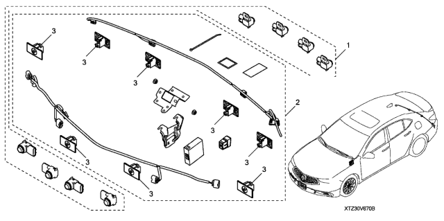 2019 Acura TLX Parking Sensor Diagram