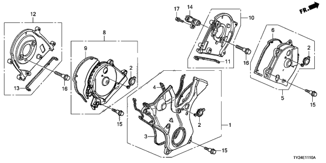 2020 Acura RLX 4 Door ADV (SH-AWD (HYBRID)) KA DCT Timing Belt Cover Diagram