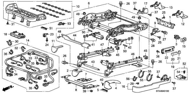 2010 Acura MDX Front Seat Components Diagram 1