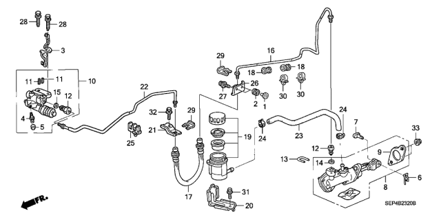 2004 Acura TL Clutch Pipe A Diagram for 46960-SDA-A04