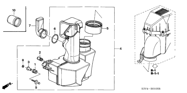 2002 Acura MDX Inlet Assembly, Air Diagram for 17235-PGK-A00
