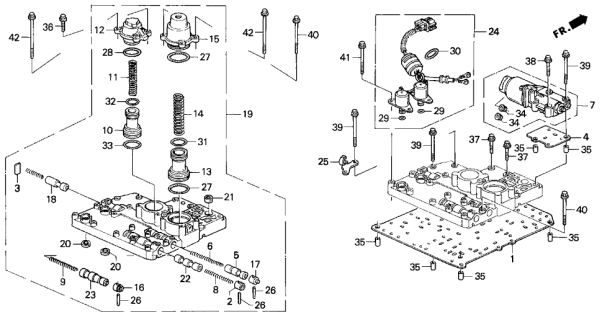 1992 Acura Legend 2 Door LS KA 4AT AT Secondary Body Diagram