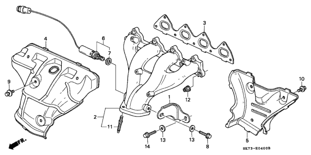 1991 Acura Integra Cover A, Exhaust Manifold Diagram for 18120-PR4-A01