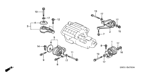 2005 Acura NSX Engine Mounts Diagram