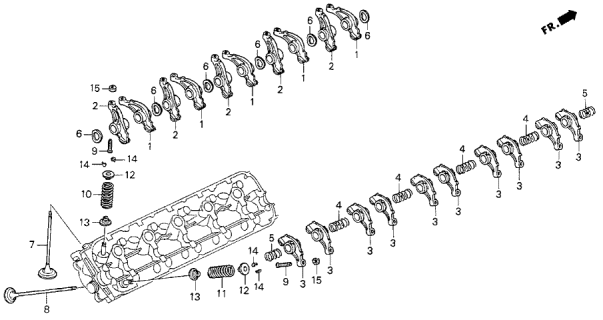 1992 Acura Vigor Spring, Intake Valve Diagram for 14761-P1R-004