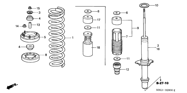 2002 Acura TL 4 Door TL KA 5AT Front Shock Absorber Diagram