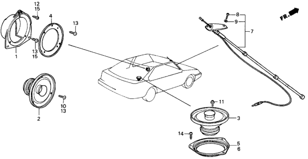 1987 Acura Integra Speaker Assembly (160Mm) (Coaxial) (Panasonic) Diagram for 39120-SE3-A31
