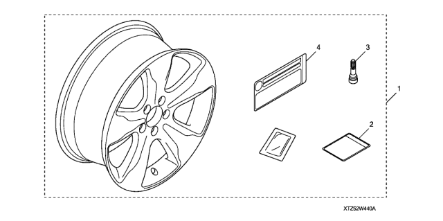 2016 Acura MDX Towing Spare Wheel (Full Size) Diagram 1