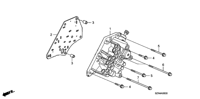 2011 Acura ZDX AT Manual Valve Body Diagram