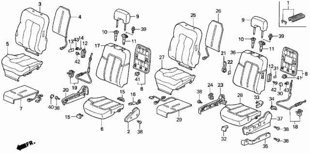 1997 Acura CL Front Seat Diagram