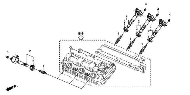 2013 Acura ZDX Plug Hole Coil - Plug Diagram