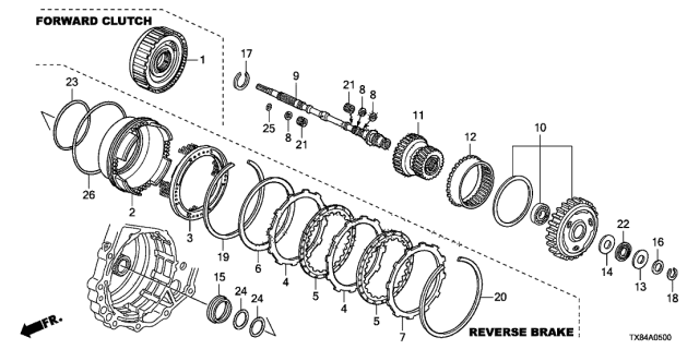 2014 Acura ILX Hybrid Gear, Planetary Diagram for 23500-RBL-000