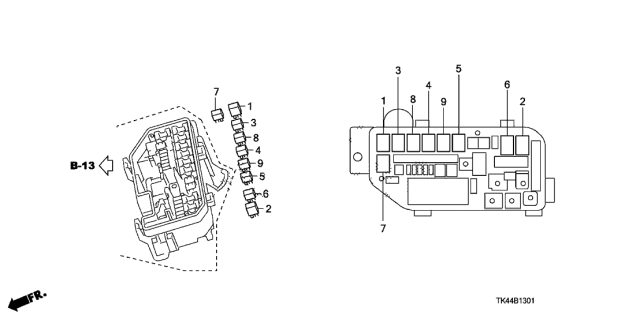 2010 Acura TL 4 Door BASE KA 5AT Control Unit - Engine Room Diagram 2