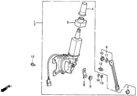 1987 Acura Integra Link A Unit, Passenger Side Diagram for 33212-SD2-003