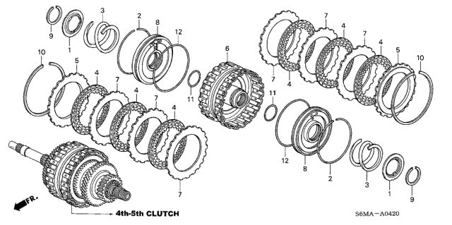 2006 Acura RSX Disk, Clutch Diagram for 22546-PPV-A01