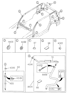 1998 Acura SLX Pipe Assembly, Passenger Side Sunroof Drain Diagram for 8-97809-474-0