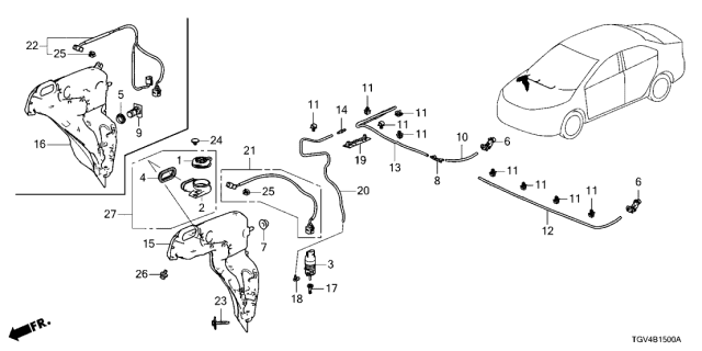 2021 Acura TLX Windshield Washer Diagram