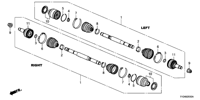 2017 Acura RLX Rear Driveshaft Diagram