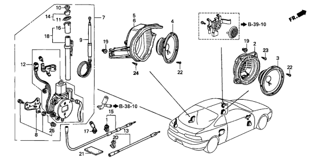 2001 Acura Integra Radio Antenna - Speaker Diagram