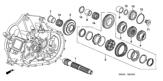 2006 Acura RSX 3 Door BASE KA 5MT MT Countershaft Diagram