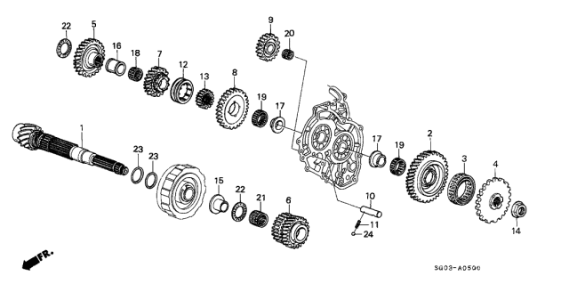 1990 Acura Legend 2 Door STD KA 4AT AT Countershaft Diagram