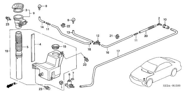 2004 Acura RL Windshield Washer Nozzle Assembly (Marble Beige Pearl) Diagram for 76810-SZ3-A12ZN