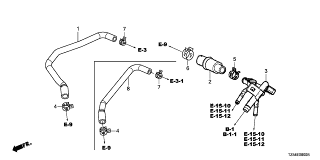 2016 Acura MDX Tube, Breather Diagram for 17136-5J6-A00