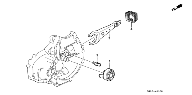 1990 Acura Legend Fork, Clutch Release Diagram for 22820-PG2-A01