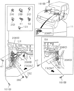 1996 Acura SLX 4 Door 4LS (PREMIUM) KA 4AT Fuse Box (Cabin) Diagram