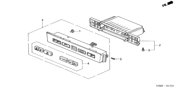 2003 Acura CL 2 Door SPORT (NAVIGATION) KA 6MT Heater Control (Navigation) Diagram