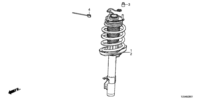 2018 Acura MDX Shock Absorber Assembly, Right Front Diagram for 51610-TRX-A03