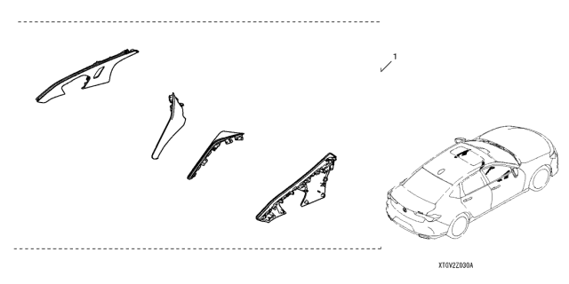 2021 Acura TLX 4 Door ADV KA XAT Interior Panel (AL-RGB) Diagram