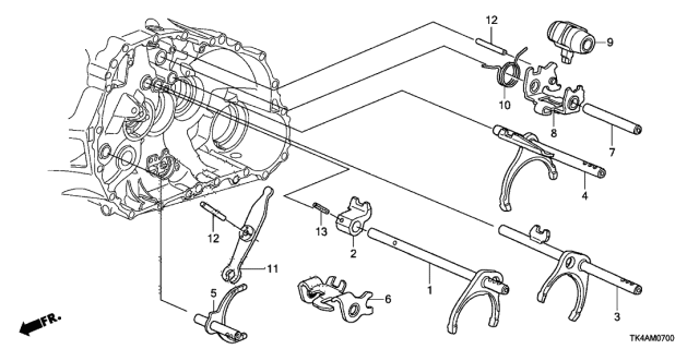 2013 Acura TL MT Shift Fork Diagram