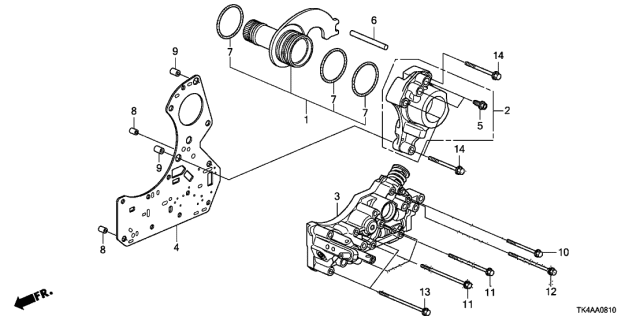 2013 Acura TL 4 Door TECH KA 6AT AT Regulator Body Diagram