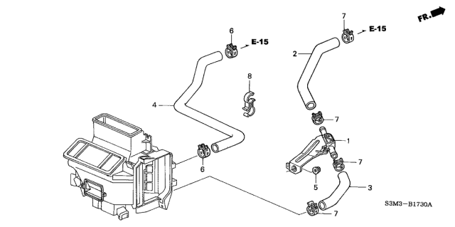 2003 Acura CL Water Outlet Hose B Diagram for 79725-S3M-A02