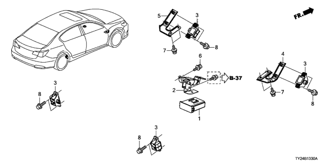2014 Acura RLX 4 Door TECH (HYBRID) KA DCT TPMS Unit Diagram