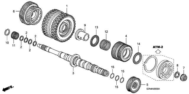 2012 Acura ZDX Bearing Diagram for 91036-RT4-005