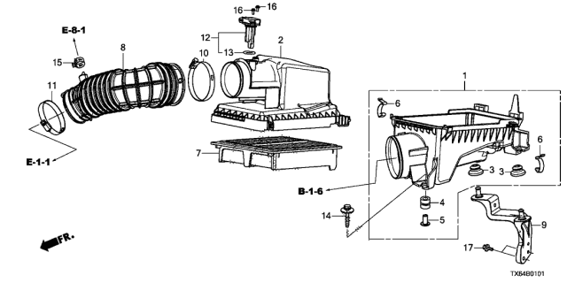 2015 Acura ILX Air Cleaner (2.4L) Diagram