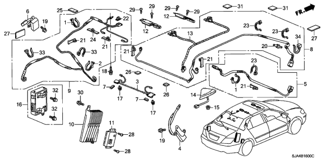 2006 Acura RL Feeder Assembly, Antenna Diagram for 39160-SJA-A03