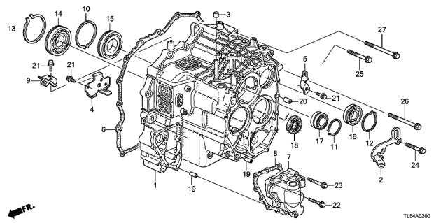 2014 Acura TSX AT Transmission Case Diagram
