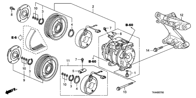 2010 Acura TL Stator Set Diagram for 38924-R70-A01
