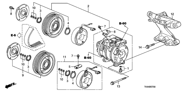 2010 Acura TL A/C Compressor Diagram