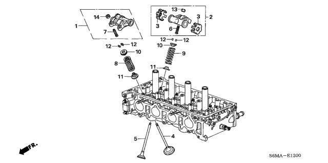 2006 Acura RSX 3 Door BASE KA 5AT Valve - Rocker Arm Diagram