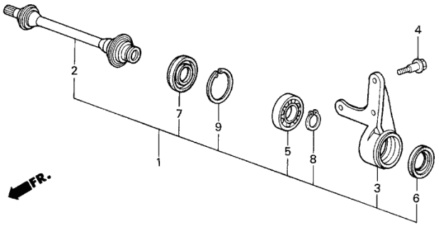 1989 Acura Integra Half Shaft Assembly (Mt) Diagram for 44500-SD2-010