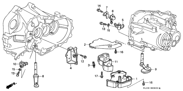 1994 Acura NSX 5MT Shift Lever Diagram