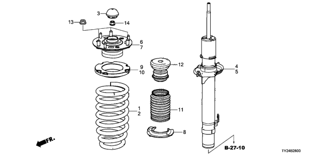 2020 Acura RLX Front Left Coil Spring Diagram for 51406-TY2-A31